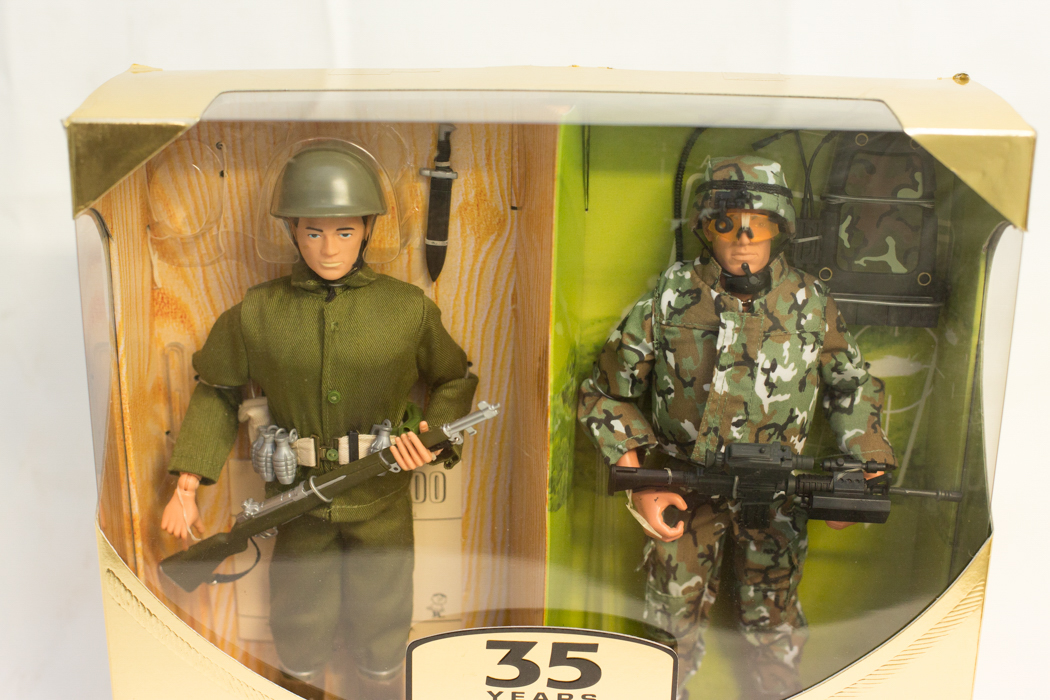"GI Joe 35 Years"  Commemorative Action Figures of GI Joe and Land Warrior GI Joe