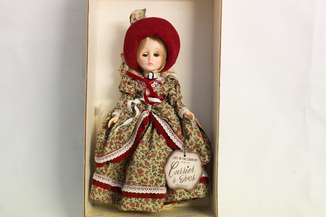 Effanbee Currier and Ives Collection "A Night on the Hudson" (#1255) and "Life in the Country" (#1254)