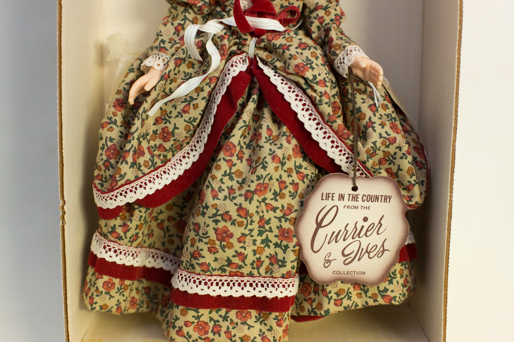 Effanbee Currier and Ives Collection "A Night on the Hudson" (#1255) and "Life in the Country" (#1254)