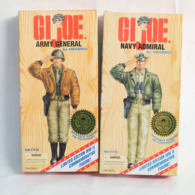 "GI Joe" Limited Edition WWII 50th Anniversary Army General and Navy Admiral Commemorative Figures by Hasbro
