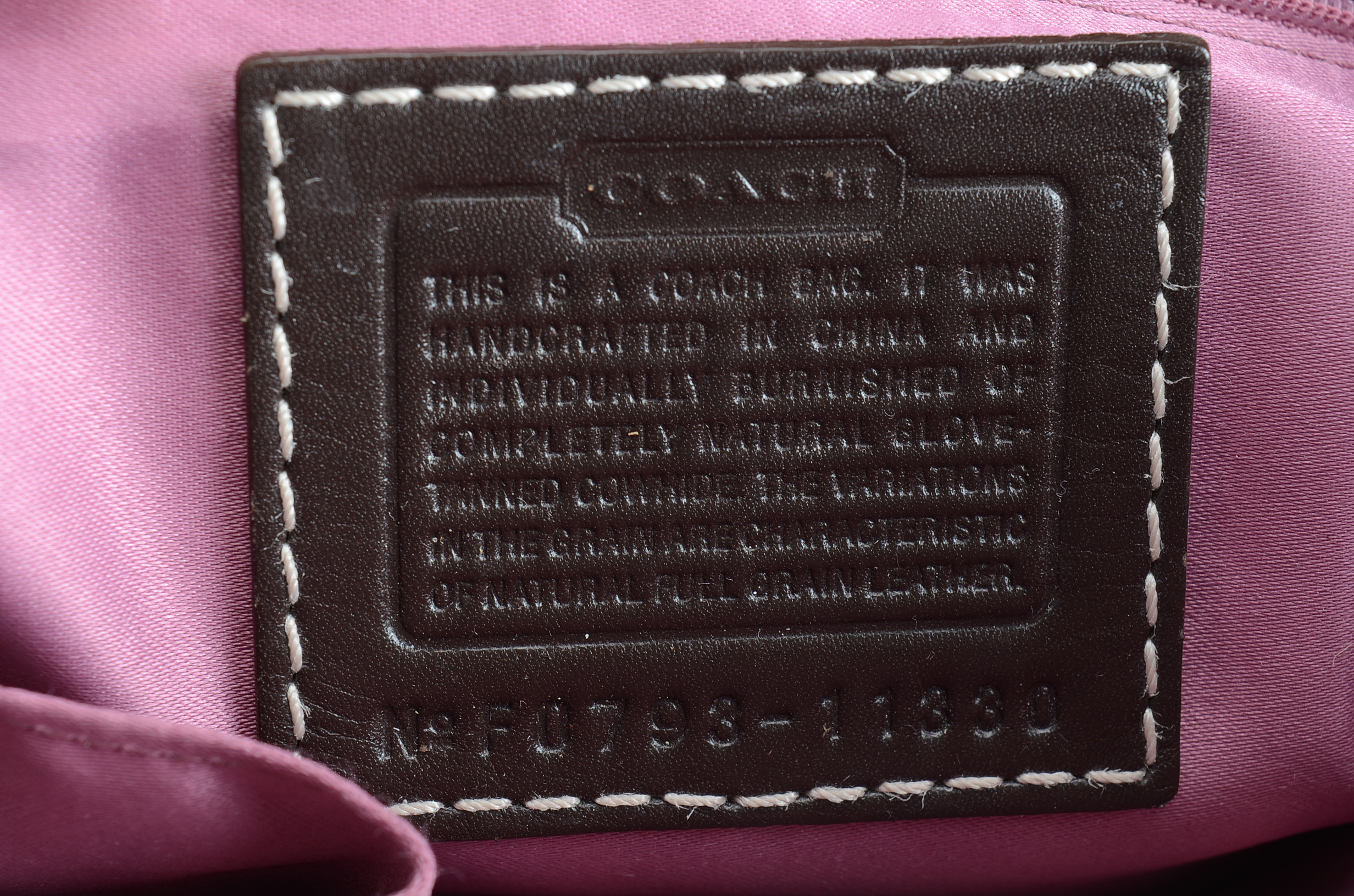 Coach Hampton Leather Embossed Stitched Signature Shoulder Bag