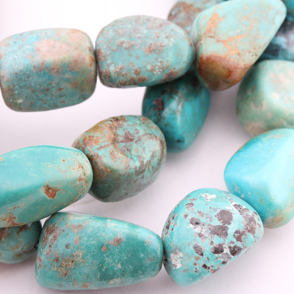 Multi-Strand Turquoise Chunk Choker with Sterling Silver Clasp