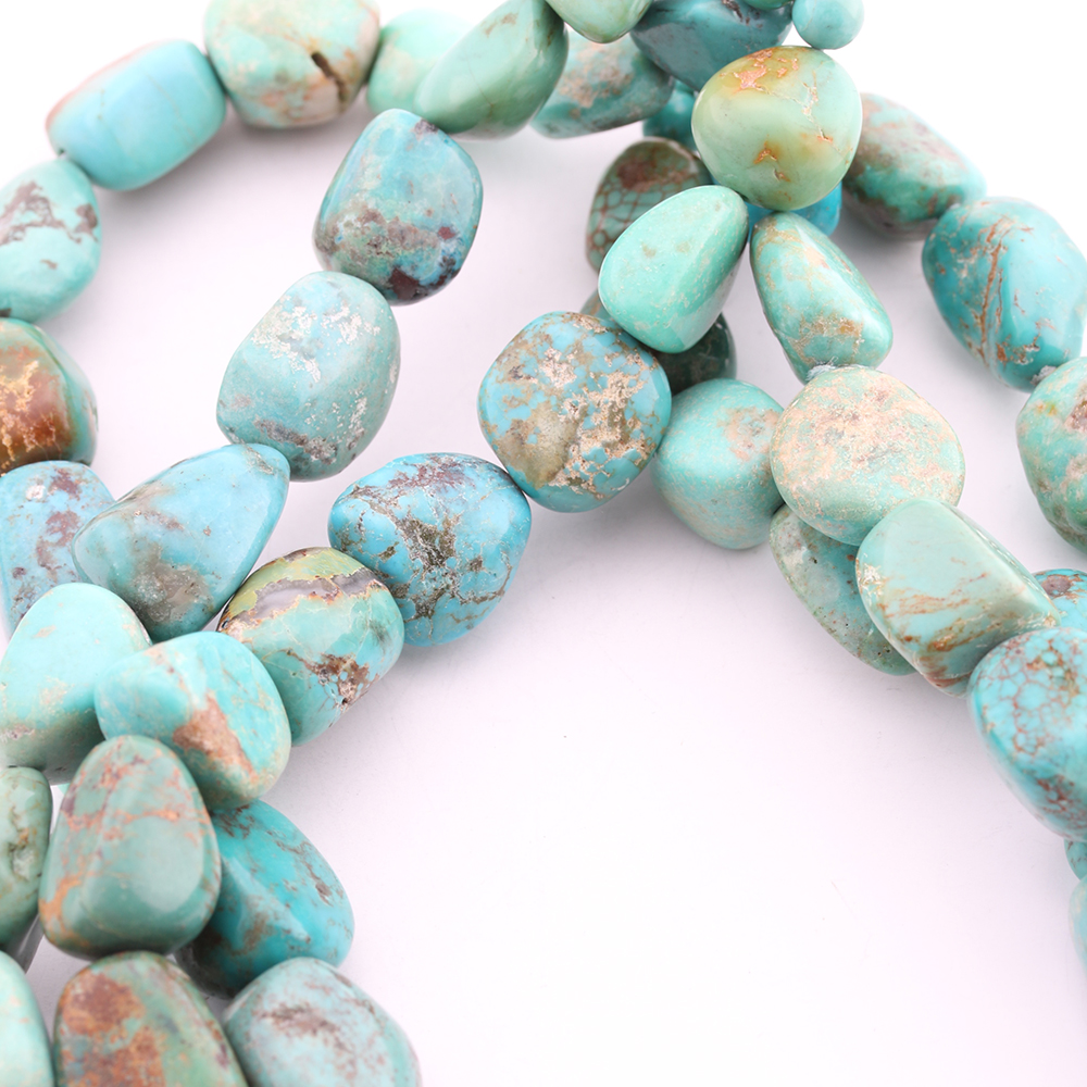 Multi-Strand Turquoise Chunk Choker with Sterling Silver Clasp