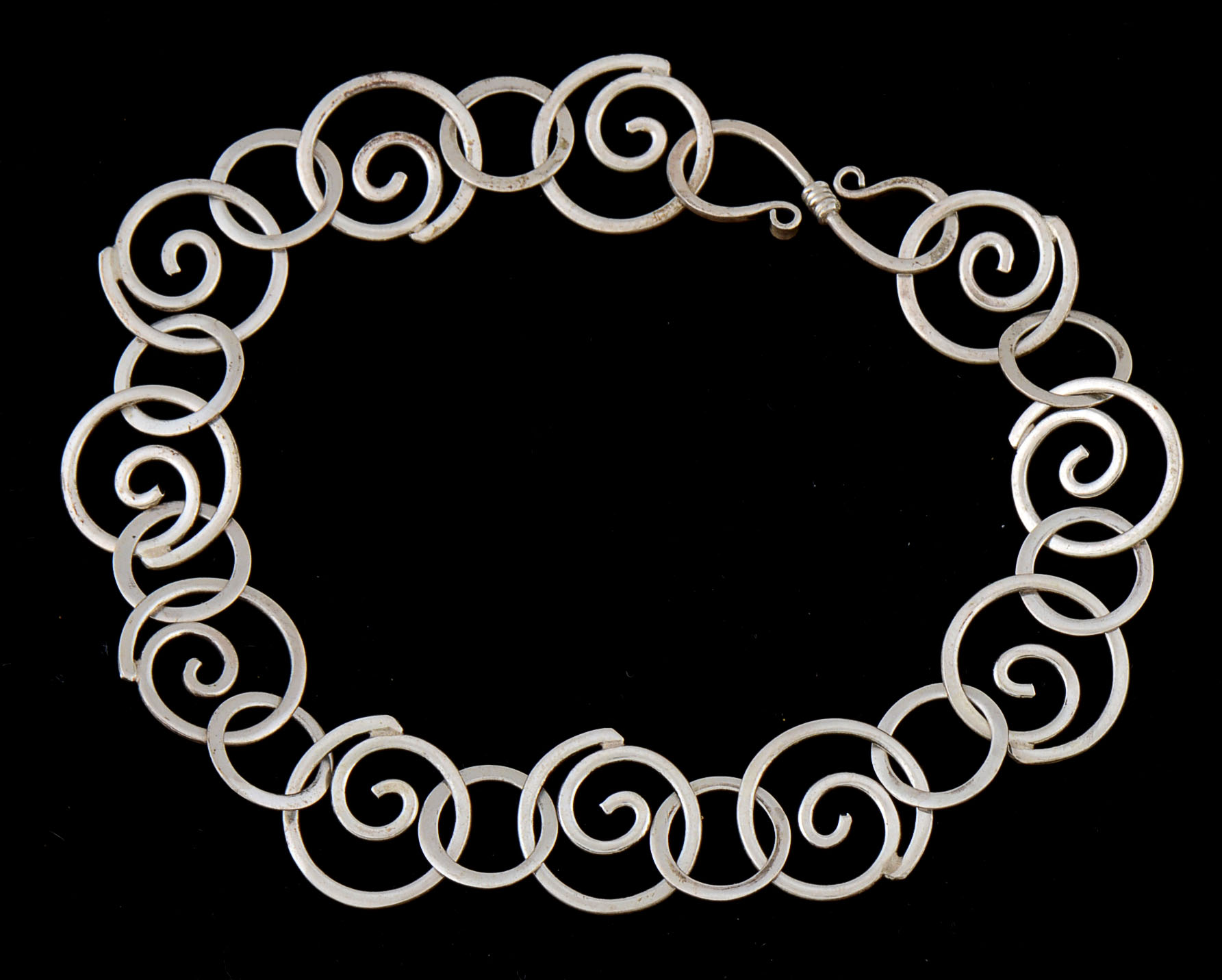 Handmade Silver Link Bracelet and Sterling Silver "Conductor" Pin