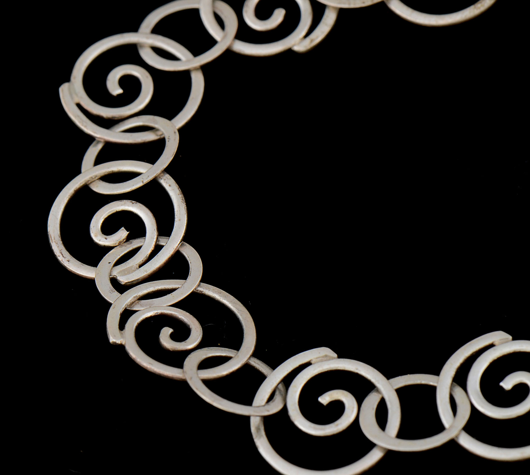 Handmade Silver Link Bracelet and Sterling Silver "Conductor" Pin