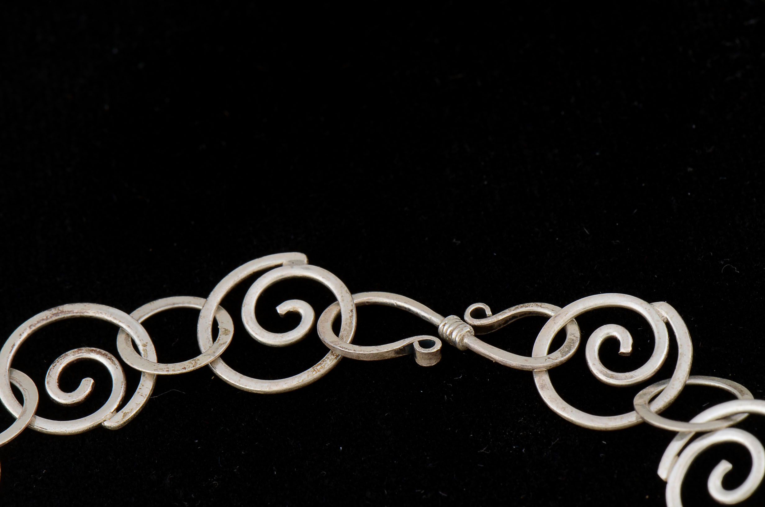 Handmade Silver Link Bracelet and Sterling Silver "Conductor" Pin