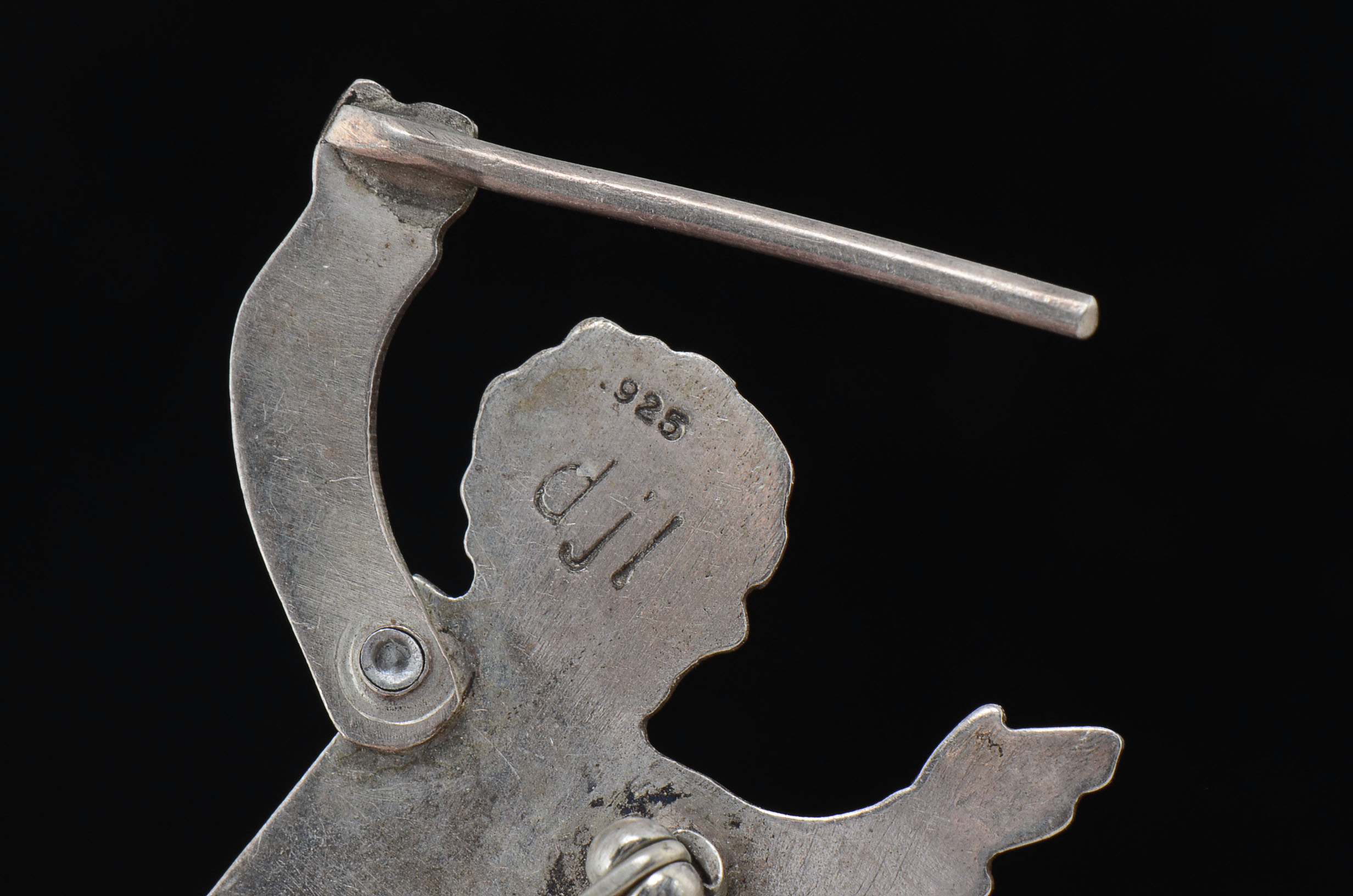 Handmade Silver Link Bracelet and Sterling Silver "Conductor" Pin