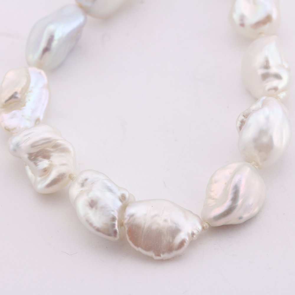 Pair of Pearl Bracelets with Sterling Silver Clasps