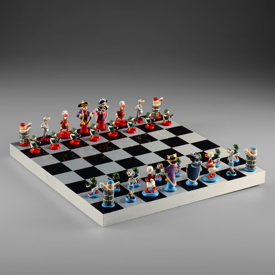 Vintage Disney Pewter Chess Set