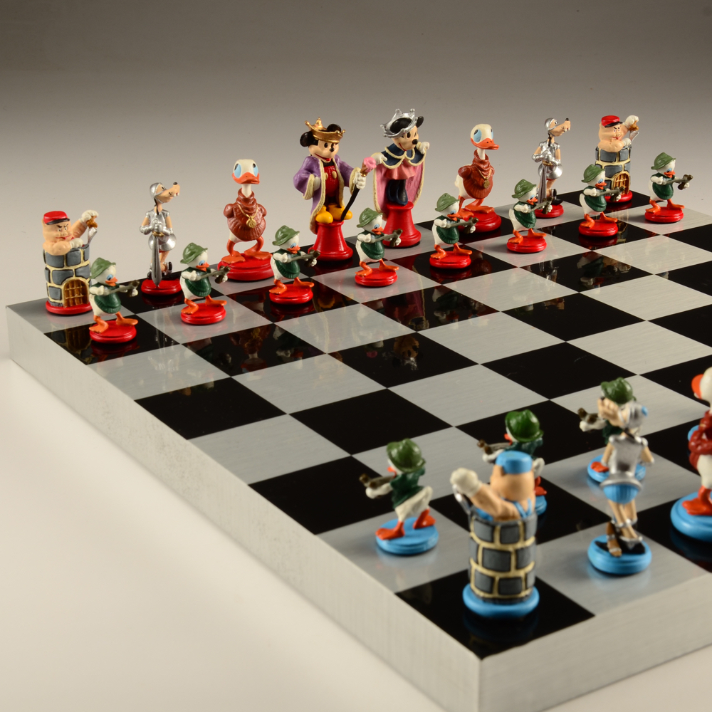 Vintage Disney Pewter Chess Set