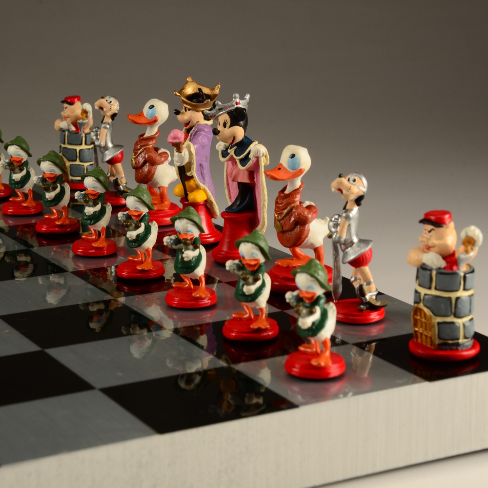 Vintage Disney Pewter Chess Set