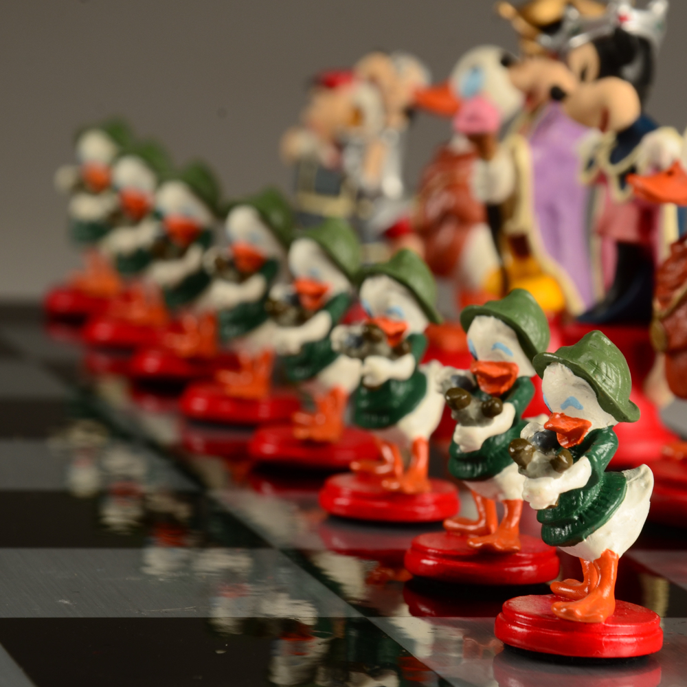 Vintage Disney Pewter Chess Set