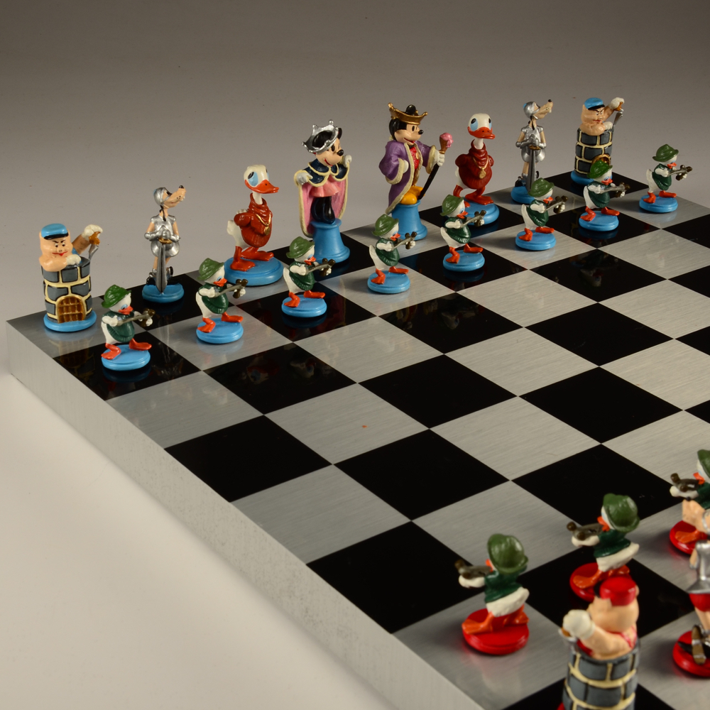 Vintage Disney Pewter Chess Set