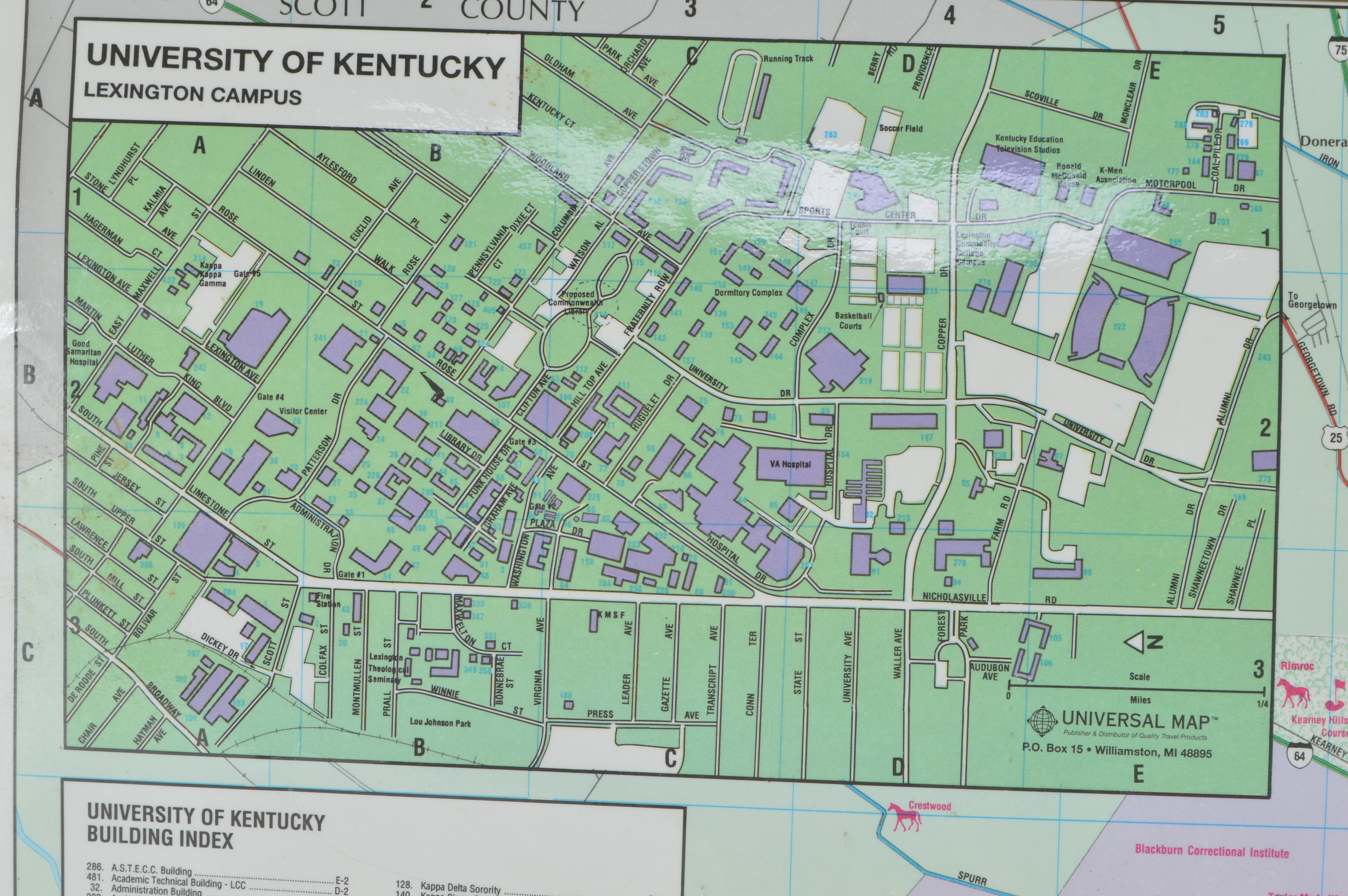 Laminated Wall Map of the Lexington-Bluegrass Area