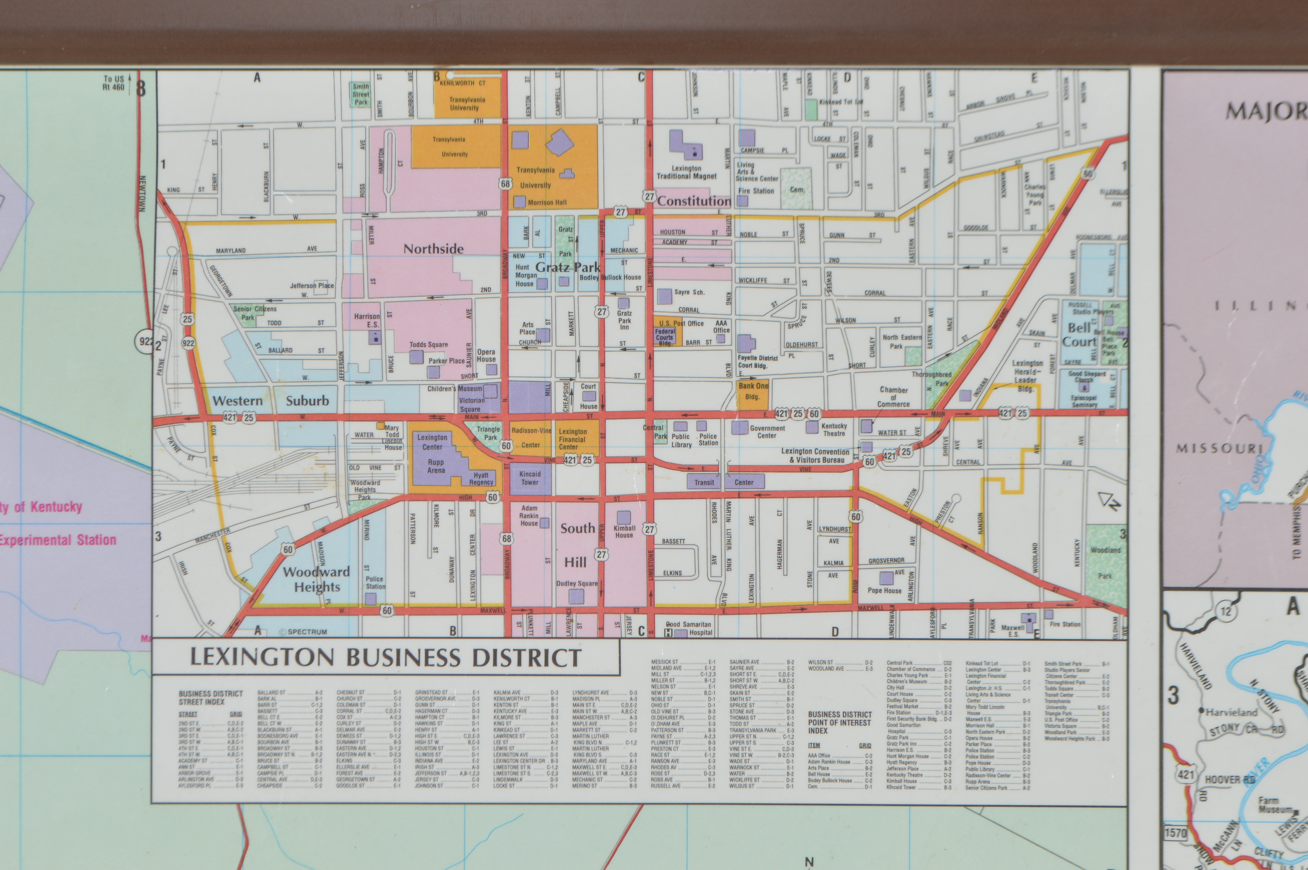 Laminated Wall Map of the Lexington-Bluegrass Area