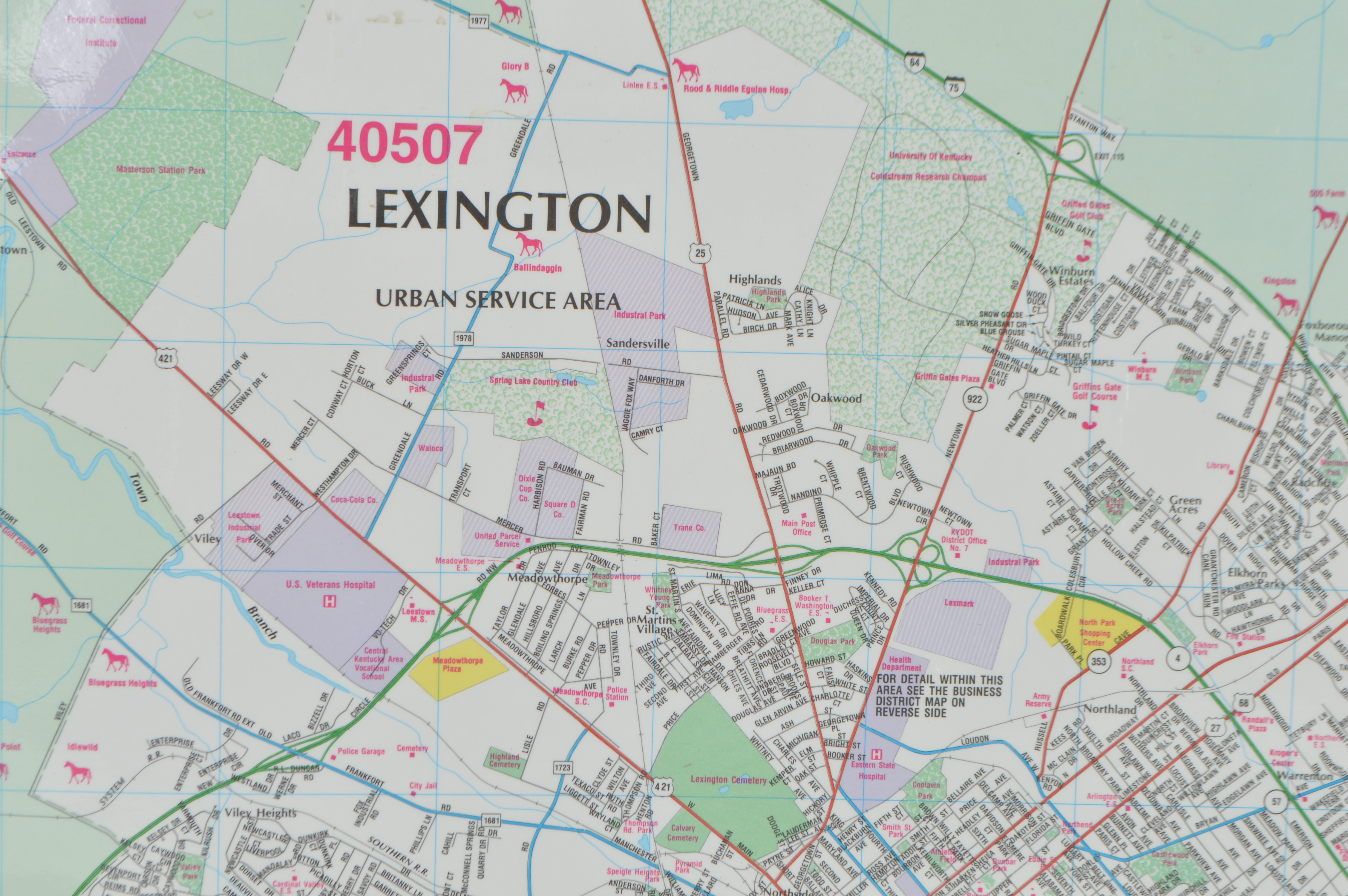 Laminated Wall Map of the Lexington-Bluegrass Area