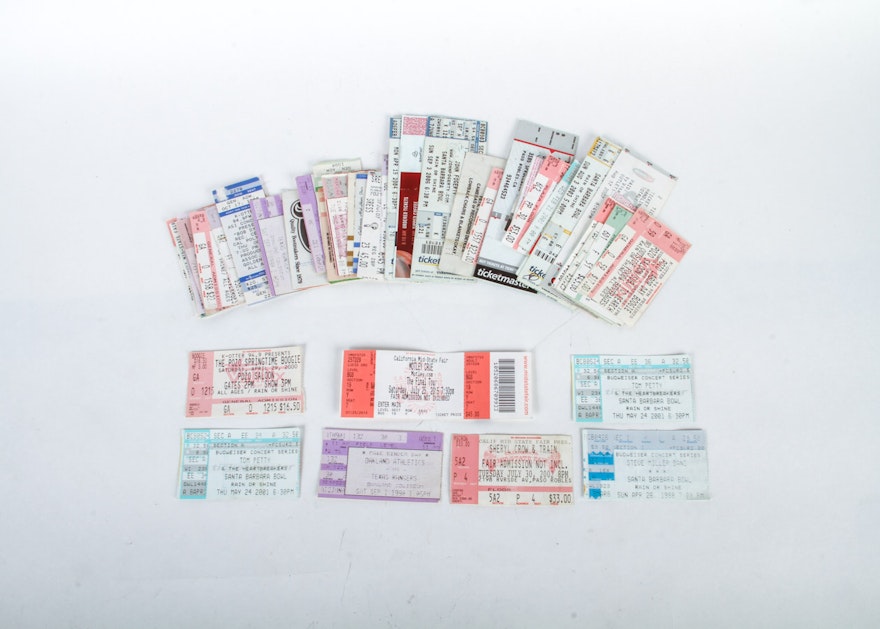 Collection of Concert Ticket Stubs
