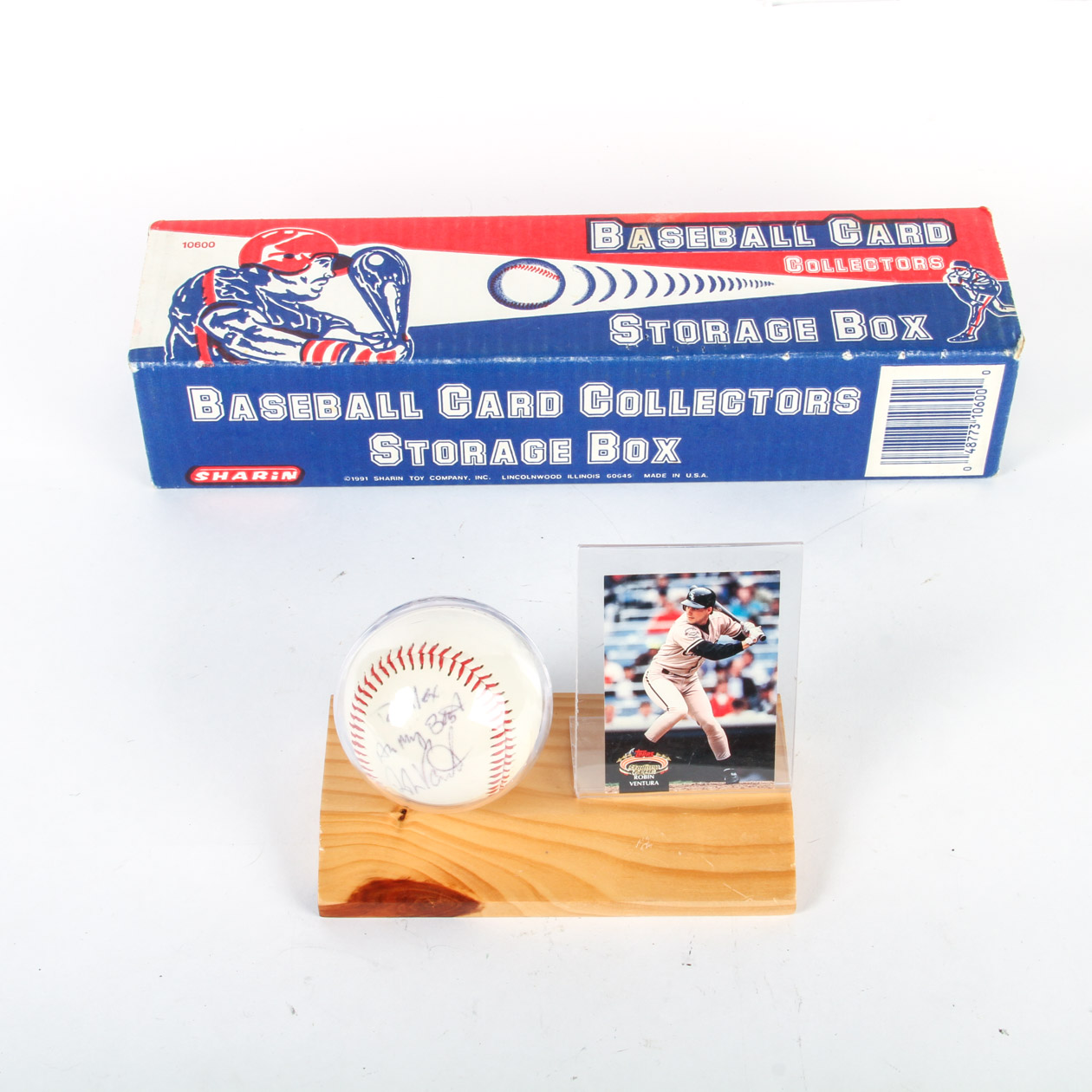 Collection of Baseball Cards and Autographed Robin Ventura Baseball