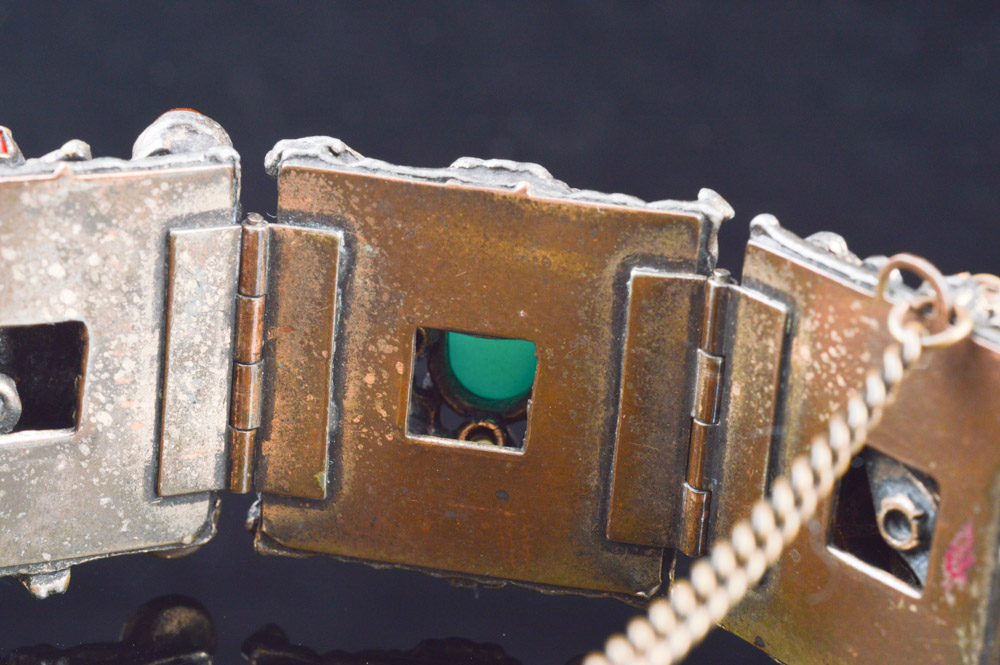 Etruscan Bracelet Featuring Natural and Imitation Gems