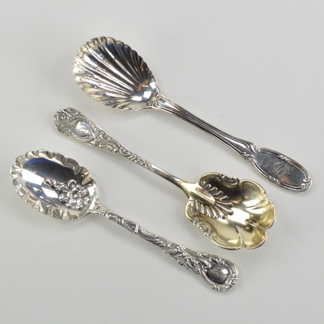 Antique Sterling Silver Sugar Spoons