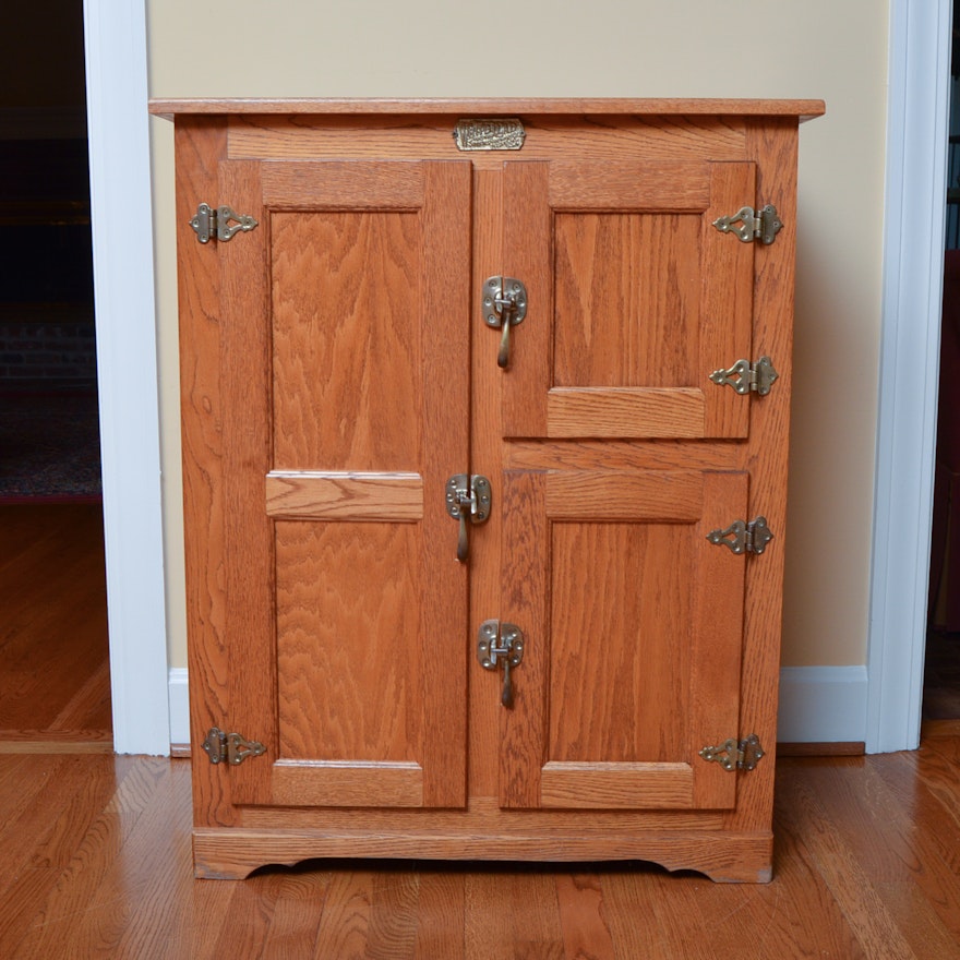 Oak Icebox Reproduction Cabinet