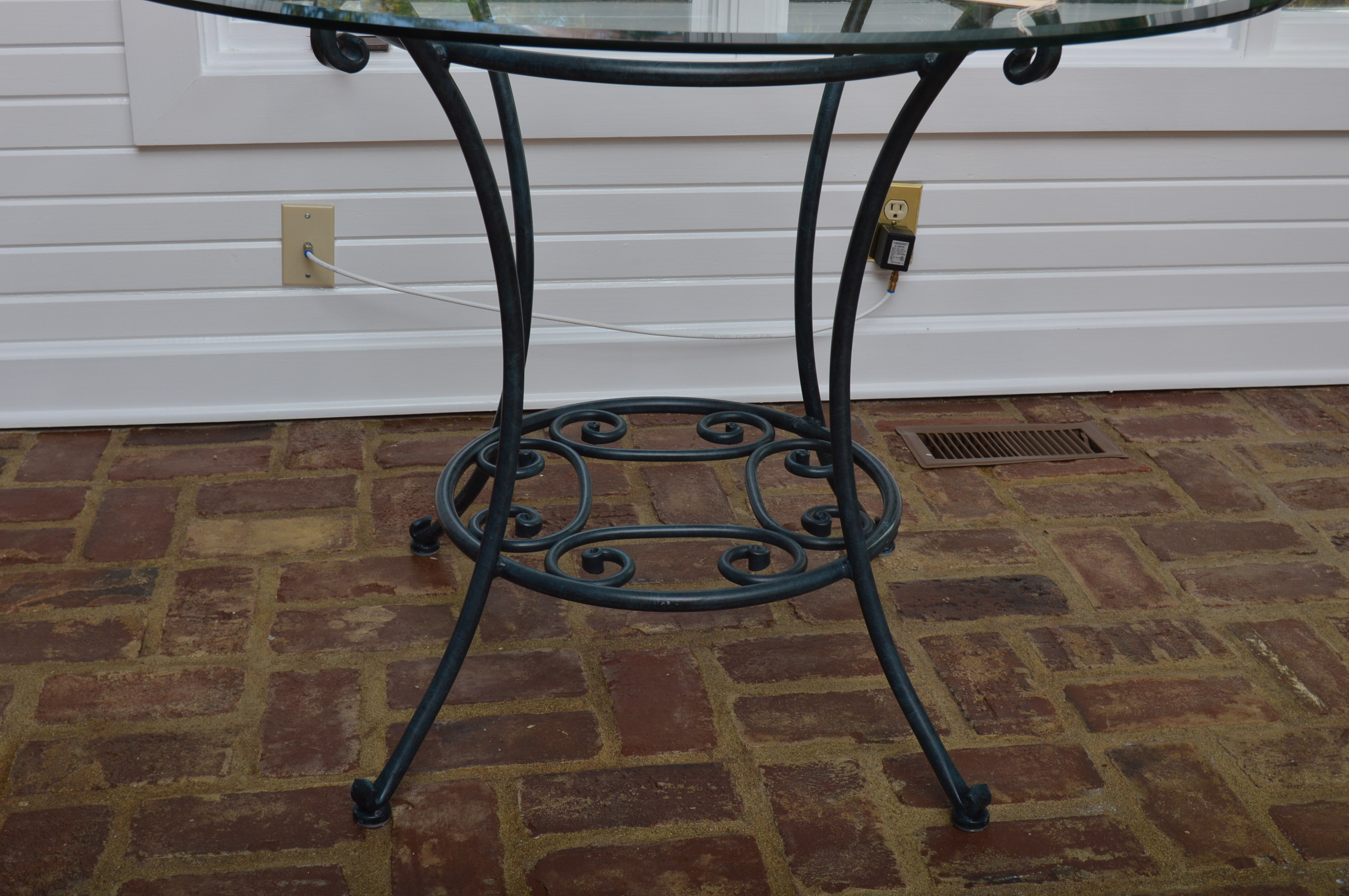 Glass Top Bistro Table with Two Chairs