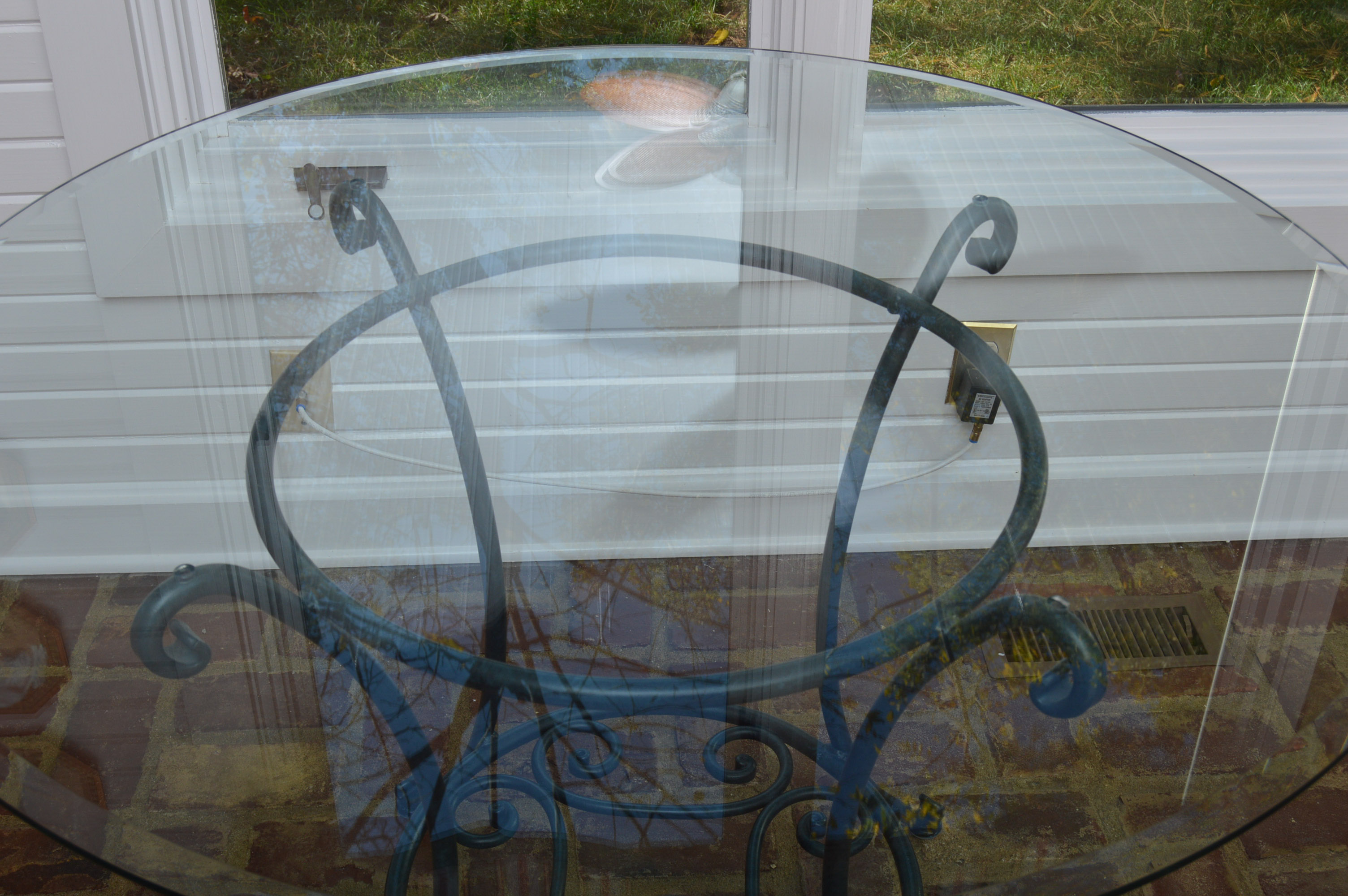 Glass Top Bistro Table with Two Chairs