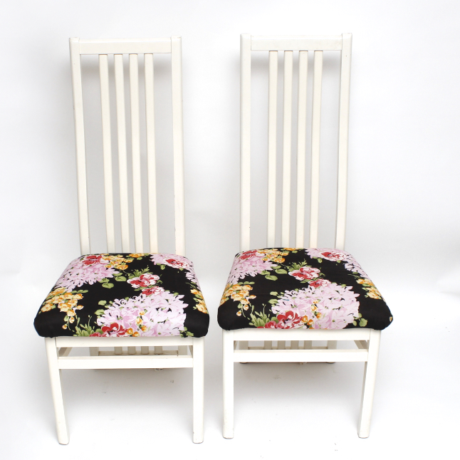 Pair of Modern High Back Chairs
