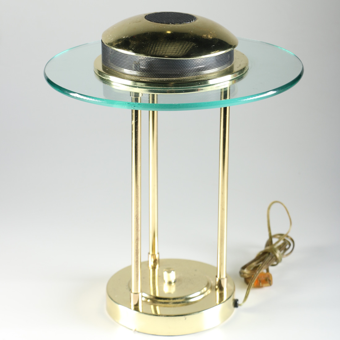 Halogen Brass Tone and Glass Desk Lamp