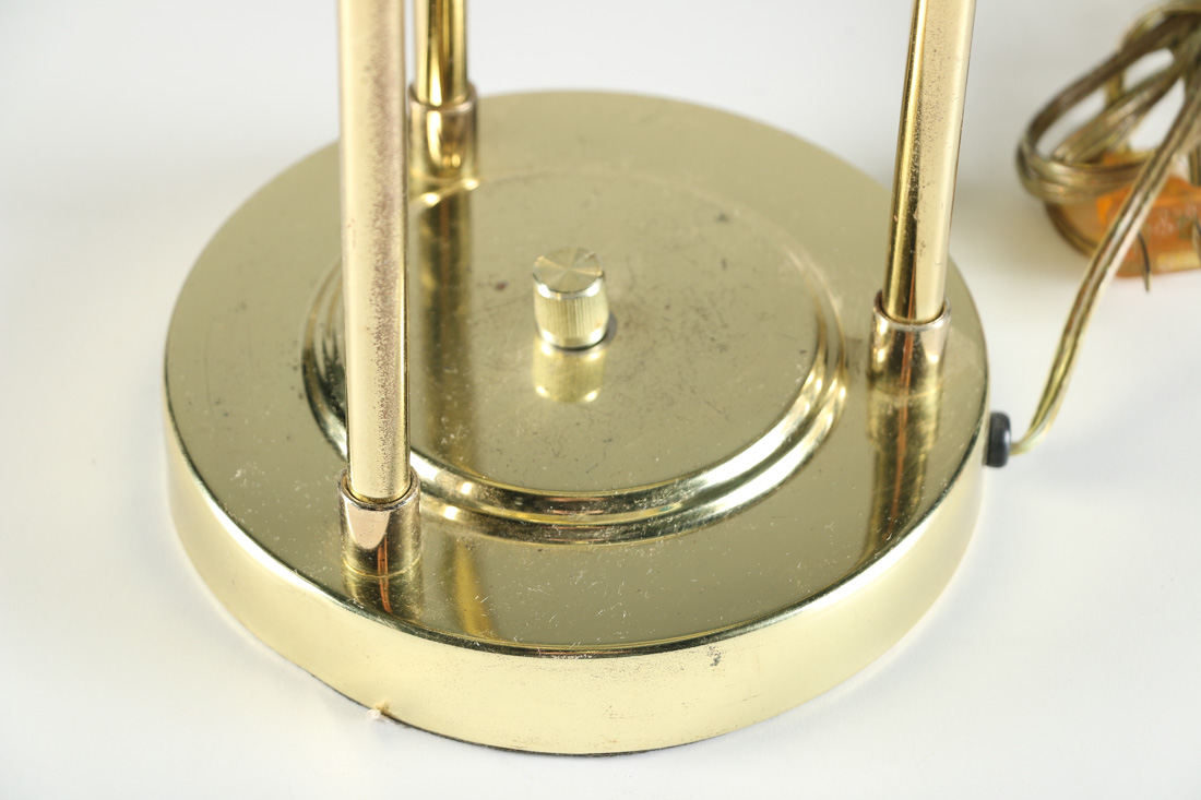 Halogen Brass Tone and Glass Desk Lamp