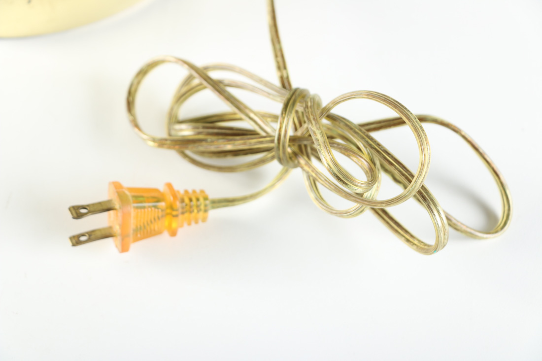 Halogen Brass Tone and Glass Desk Lamp