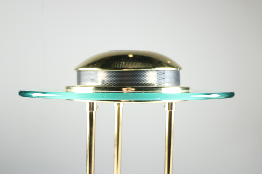 Halogen Brass Tone and Glass Desk Lamp