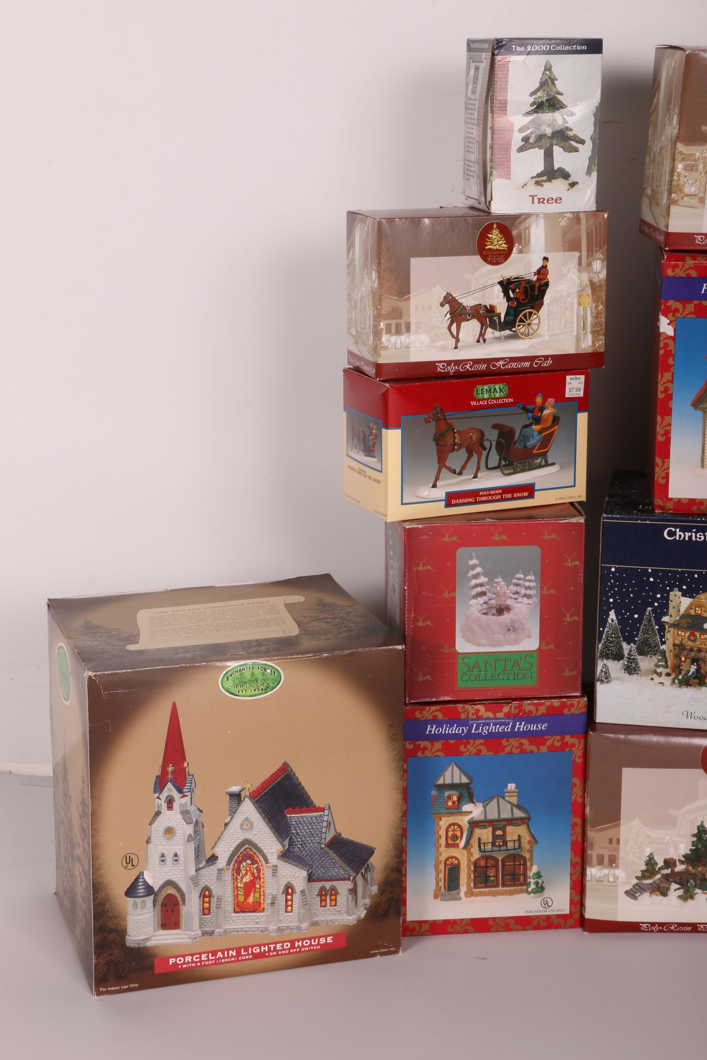 Large Collection of Christmas Village Figurines