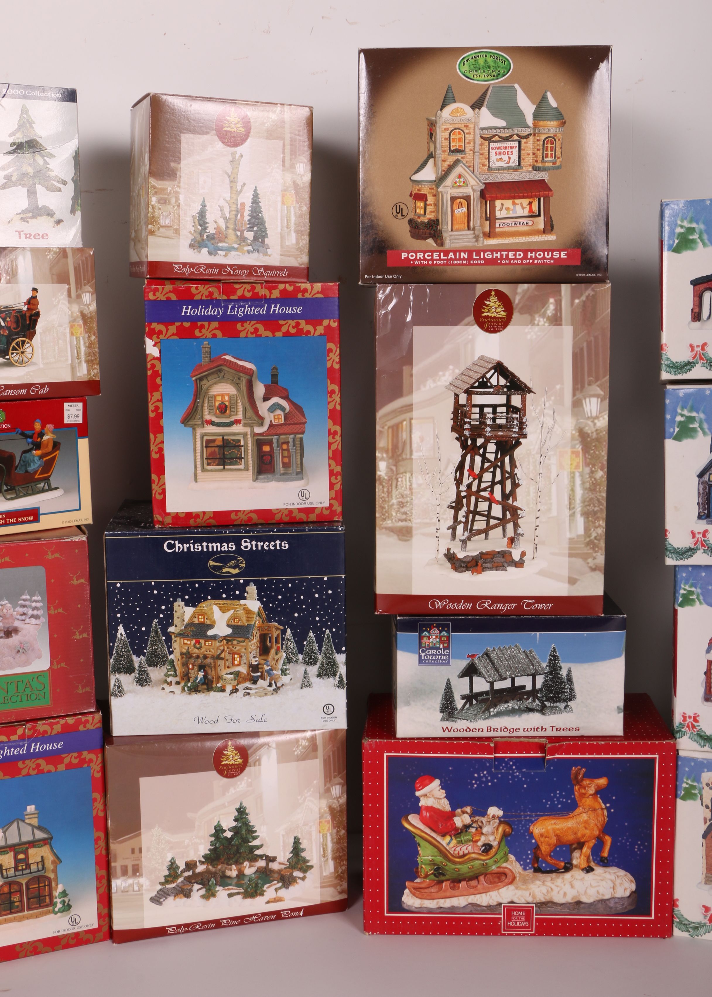Large Collection of Christmas Village Figurines