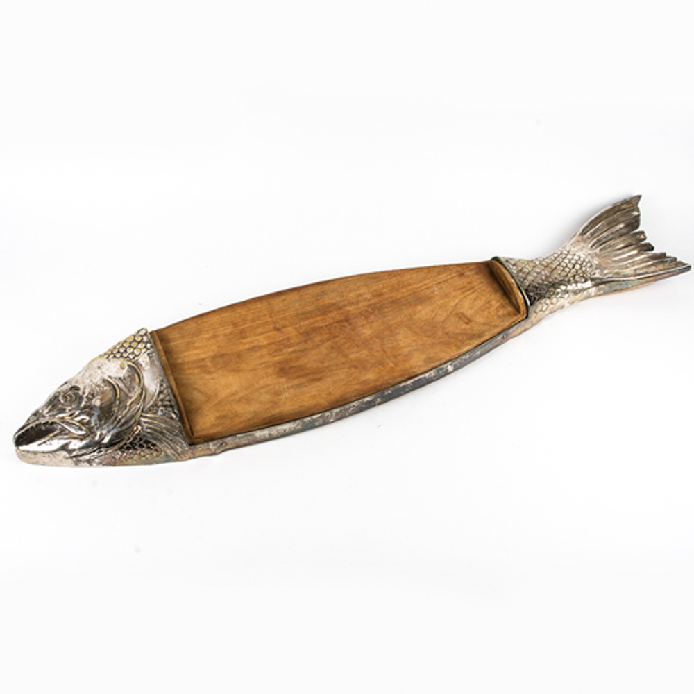 Silver Tone Fish Cutting Board