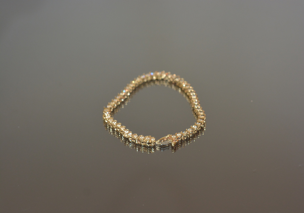 14K Yellow Gold 2.00 CTW Diamond Tennis Bracelet