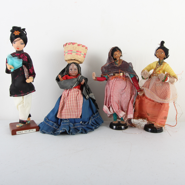 Collection of Vintage Multicultural Dolls
