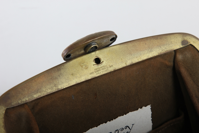 Arts and Crafts Era Brown Leather Purse