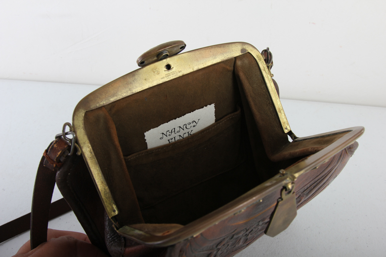 Arts and Crafts Era Brown Leather Purse