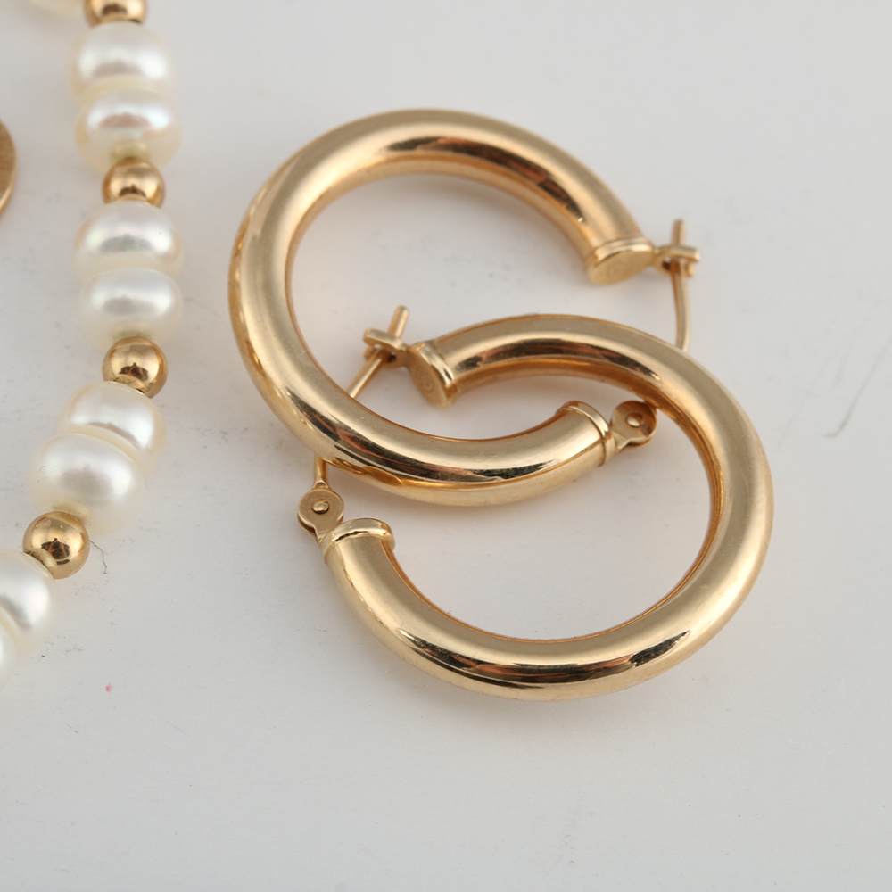 14K Yellow Gold Gemstone and Pearl Jewelry