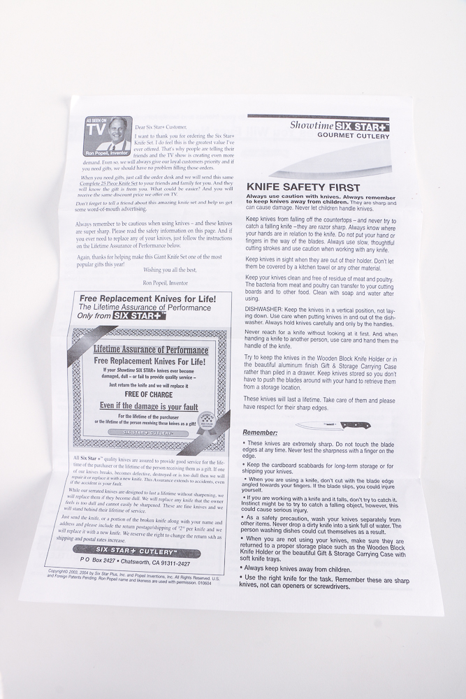 Showtime Five Star+ Kitchen Knife Set