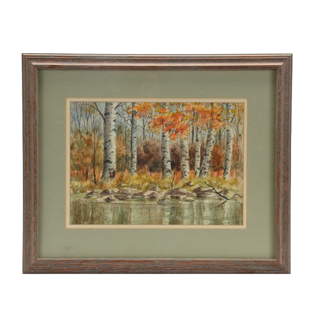 Emerick C. Malogorski Original Watercolor Landscape