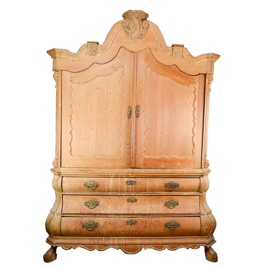 Antique Dutch Pine Cabinet Wet Bar