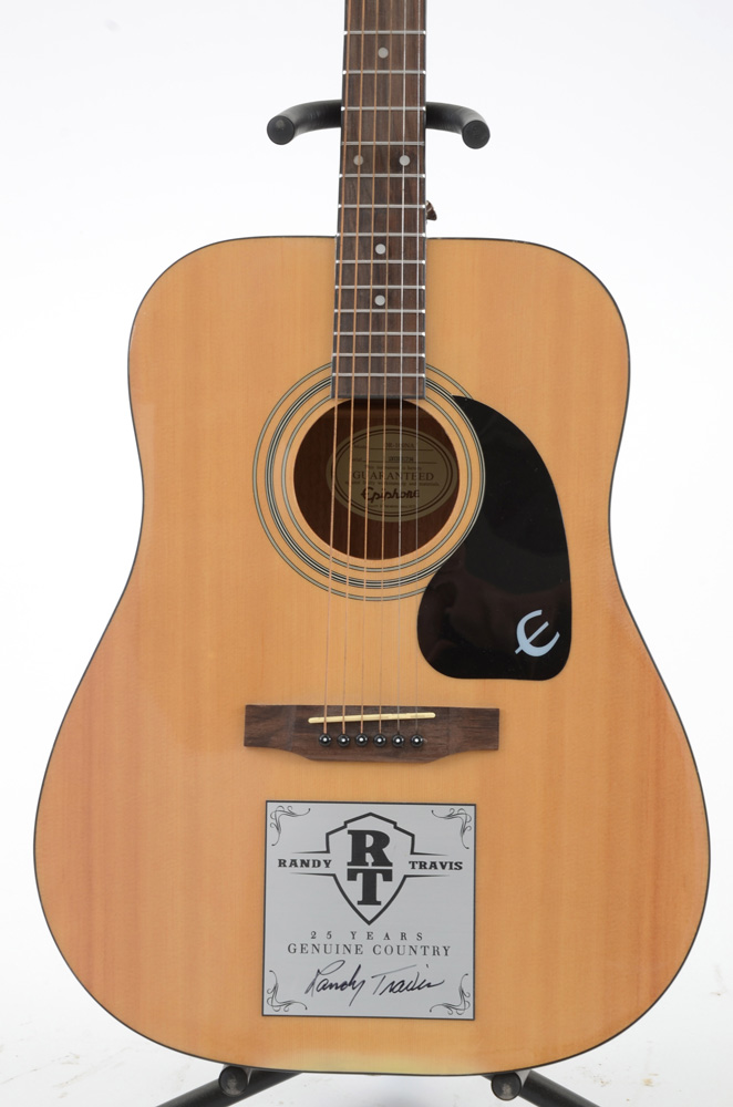 Signed Randy Travis Epiphone Acoustic Guitar