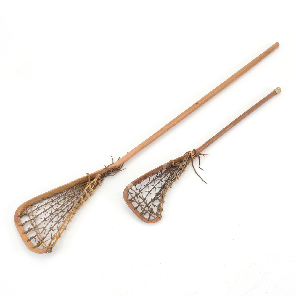 Two Antique Lacrosse Sticks