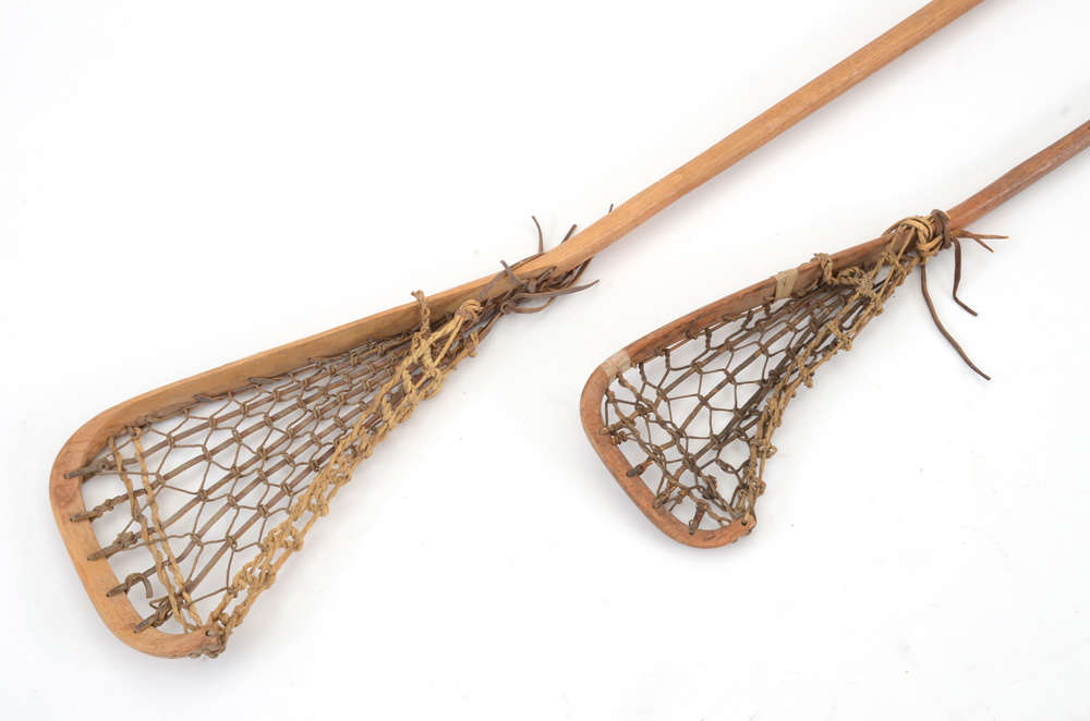Two Antique Lacrosse Sticks