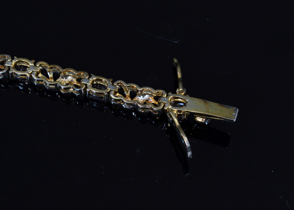 Sterling Silver Amethyst and Diamond Bracelet