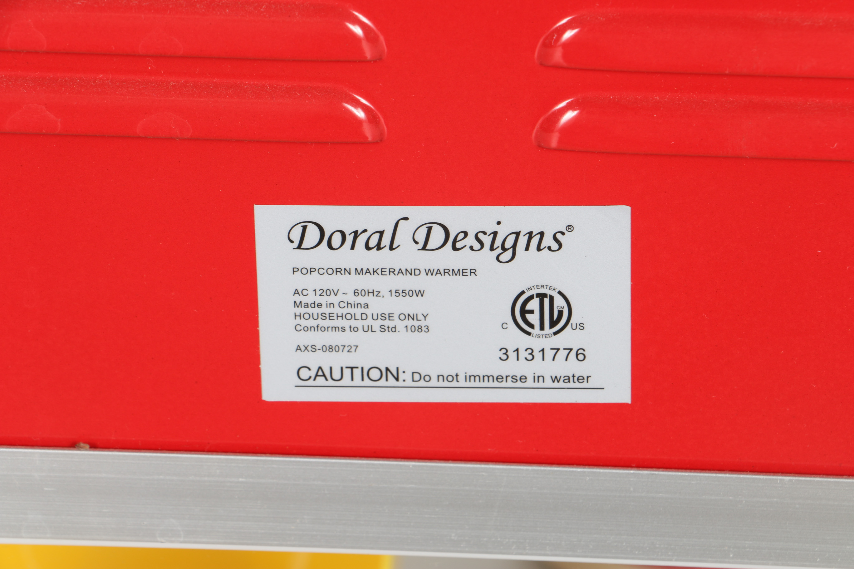 Doral Designs Popcorn Machine