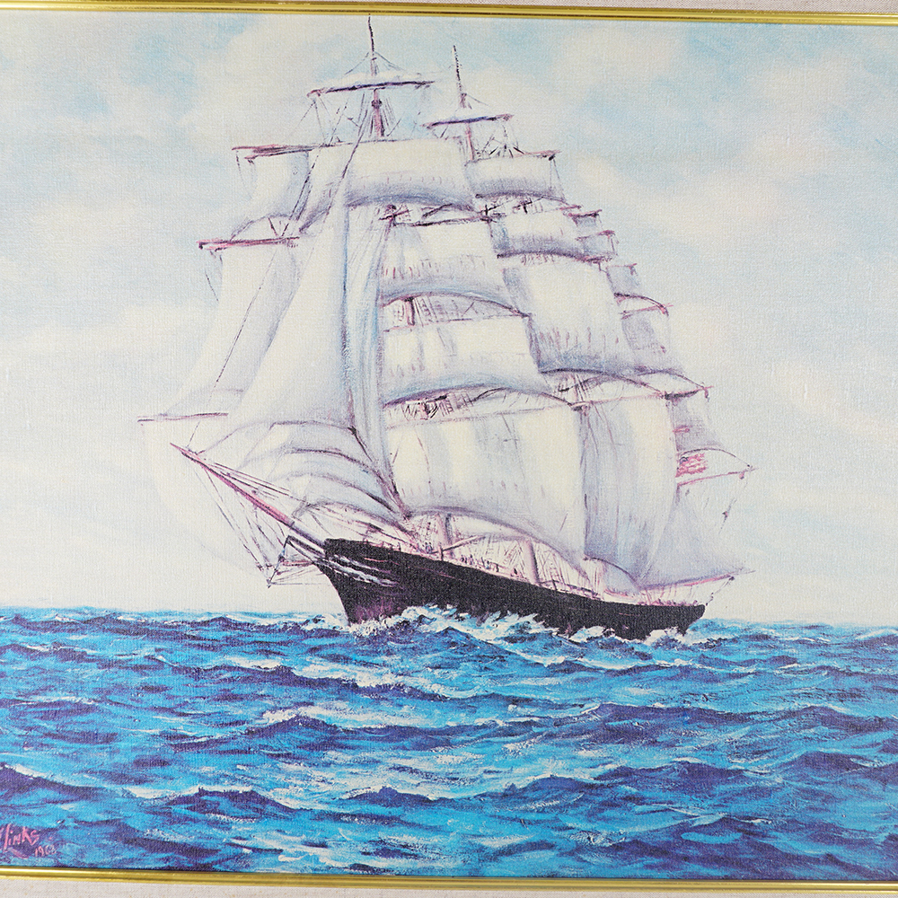 J. Links Framed Ship Painting Gicleé Print