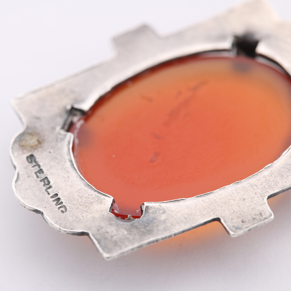 Sterling Silver Carnelian Marcasite Yellow Cubic Zirconia Jewelry